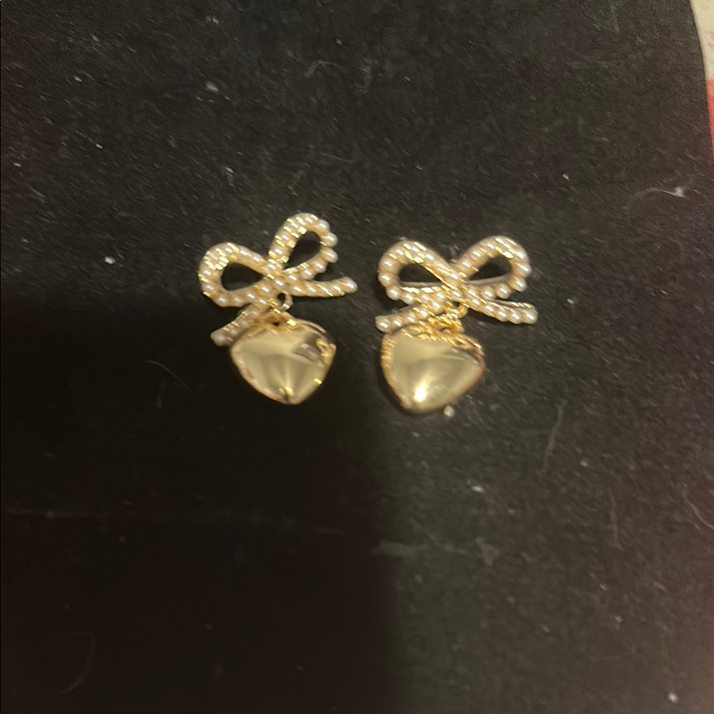 Piper Gold And Silver Bow Heart Earrings